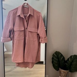 Blush micro corduroy shacket Small